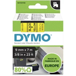 Tarrateippi DYMO D1 Teippi 9mm Musta/Keltainen