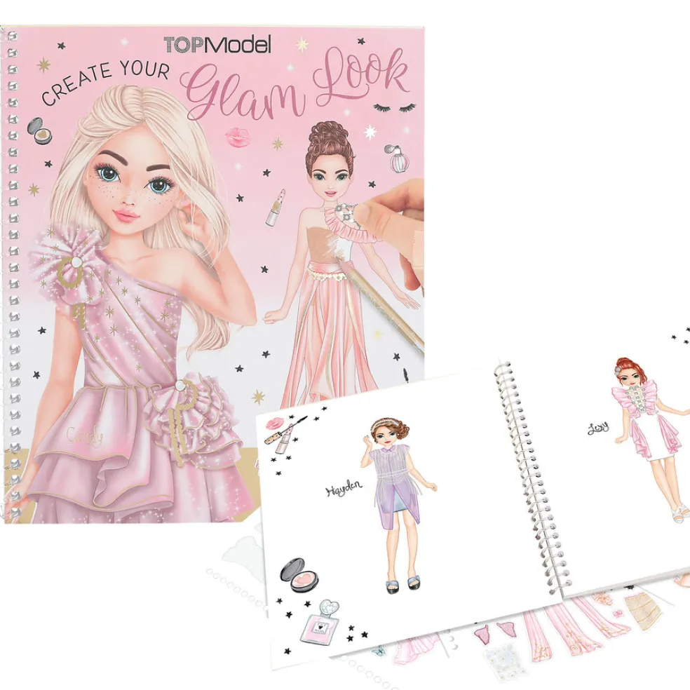 TOPModel Dress Me Up Tarra- ja värityskirja GLAM LOOK