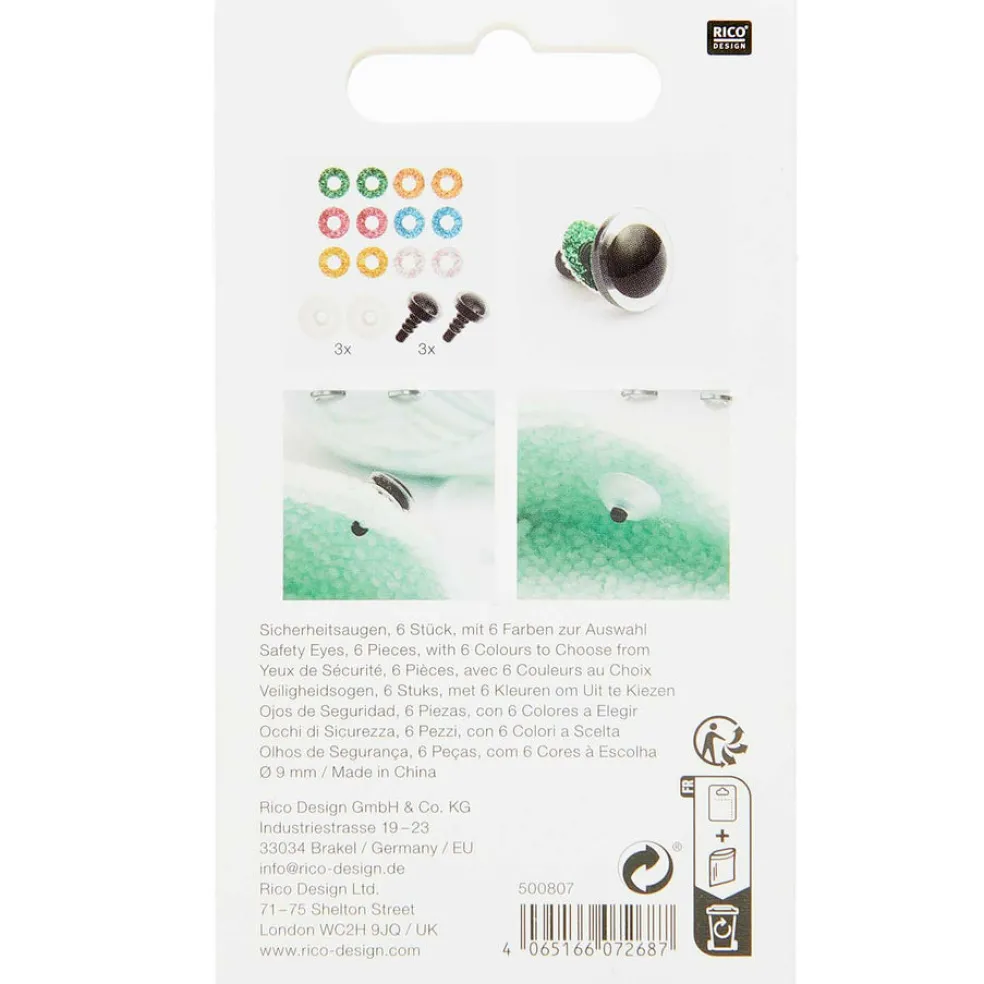 Turvasilmät 9mm 6 kpl