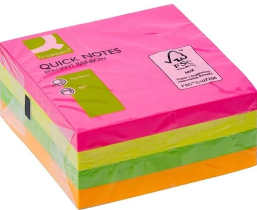 Viestilappukuutio 76x76mm neon Q-Connect