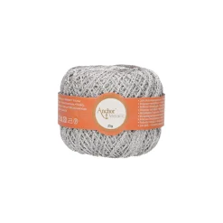 Virkkauslanka 25g hopea Anchor Metallic